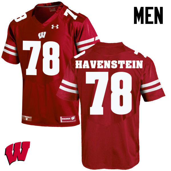 Wisconsin Badgers Men's #78 Robert Havenstein NCAA Under Armour Authentic Red College Stitched Football Jersey HS40Q81MT